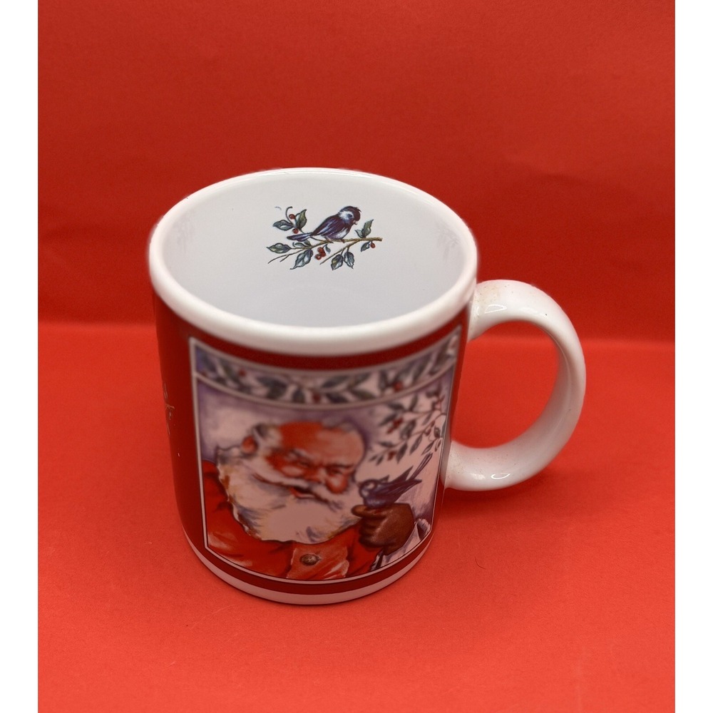 Santa's Friends Mugs Cups Vintage K.I.C. Stoneware Coffee/Tea Set Of 4 Christmas - Picture 12 of 16